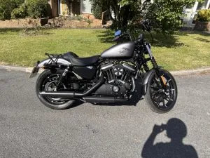 Photograph of Harley-Davidson 883 sportster iron motorcycle purchased in Harrow, London
