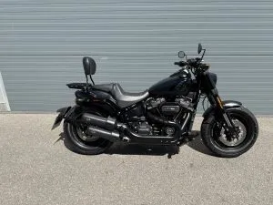 Photograph of Harley-Davidson dyna fat bob motorcycle purchased in Gosport, Hampshire
