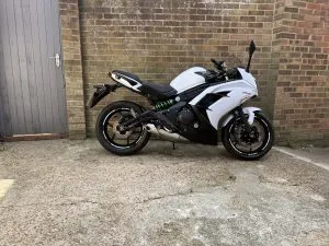 Photograph of Kawasaki er6-f motorcycle purchased in Portsmouth, Hampshire