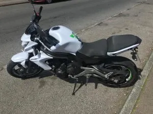 Photograph of Kawasaki er6-n motorcycle purchased in Brighton, Sussex