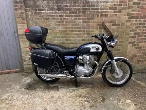Photograph of Kawasaki w800 motorcycle purchased in Tunbridge Wells, Kent