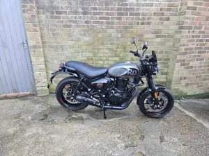 Photograph of Royal Enfield hunter 350 motorcycle purchased in Bishop's Waltham, Hampshire