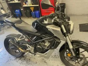 Photograph of honda cb125r motorcycle purchased in Feltham, London
