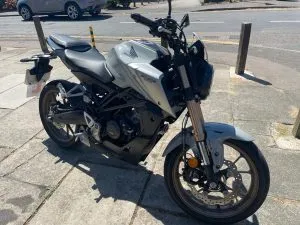 Photograph of honda cb125r motorcycle purchased in Woking, Surrey