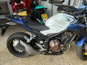 Photograph of honda cb500f motorcycle purchased in Andover, Hampshire
