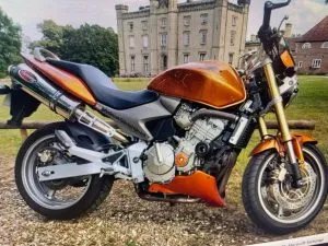 Photograph of honda cb600 motorcycle purchased in Reigate, Surrey