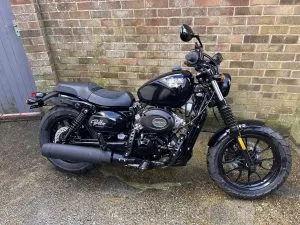 Photograph of hyosung gv125 aquila motorcycle purchased in Farnborough, Hampshire