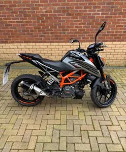 Photograph of ktm duke 125 motorcycle purchased in Rustington, Sussex