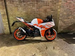 Photograph of ktm rc125 motorcycle purchased in Brighton, Sussex