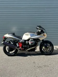 Photograph of moto guzzi v11 lemans motorcycle purchased in Faversham, Kent