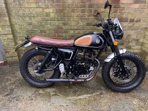 Photograph of mutt mastif 125 motorcycle purchased in Gillingham, Kent