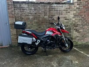 Photograph of sinnis terrain 125 motorcycle purchased in Bishop's Waltham, Hampshire