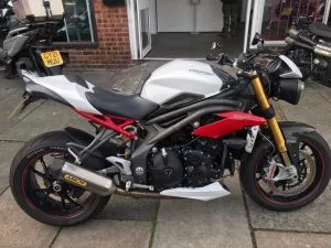 Photograph of triumph speed triple motorcycle purchased in Broadstairs, Kent