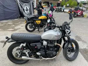 Photograph of triumph street twin motorcycle purchased in Sevenoaks, Kent