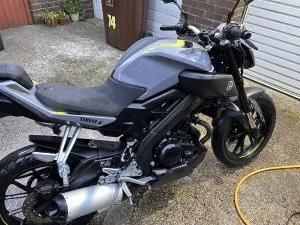 Photograph of yamaha mt 125 motorcycle purchased in Feltham, London