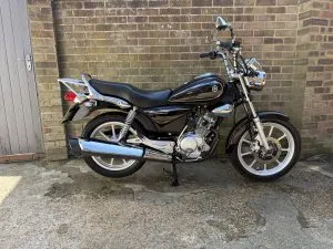 Photograph of yamaha ybr 125 custom motorcycle purchased in Walton-on-Thames, Surrey